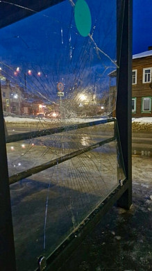 Полиция Южи разыскивает вандалов, разбивших стекла на остановке 
